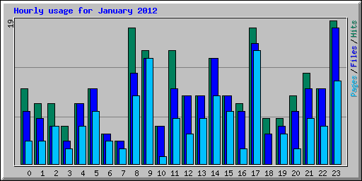 Hourly usage for January 2012