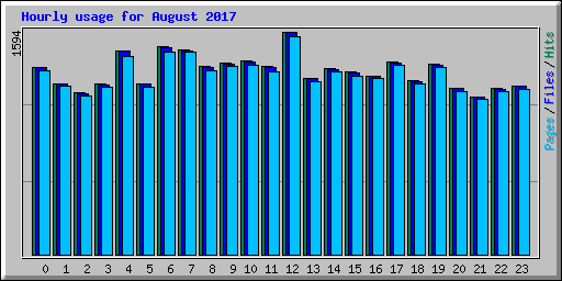 Hourly usage for August 2017