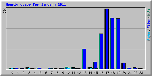 Hourly usage for January 2011
