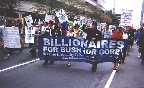 Billionaires for Bush and Gore, photo courtesy of Rick Stalhut