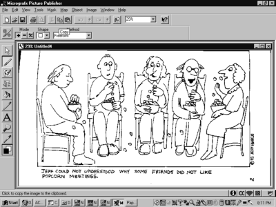 Popcorn
meeing by Jeff Hinkle, drawing by Jennifer Snow Wolf and the editor's computer