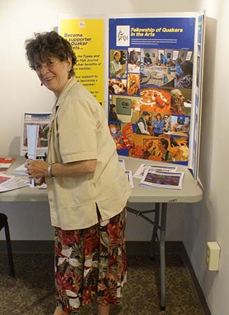 Judy Ballinger with FQA exhibit