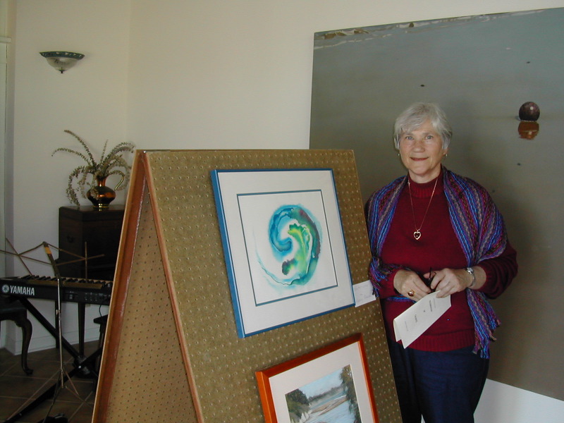 Nancy Rowan and an untitled watercolor