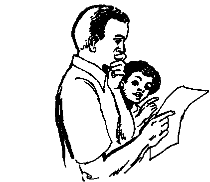 Father and Daughter studying the invitation